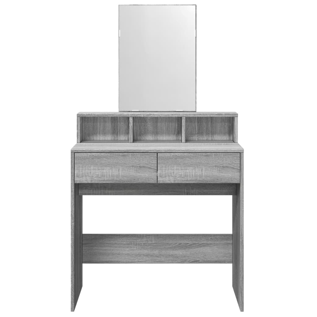 Dressing Table with Mirror Grey Sonoma 80x41x144.5 cm