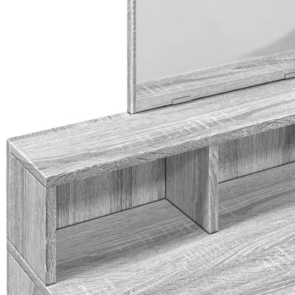 Dressing Table with Mirror Grey Sonoma 80x41x144.5 cm