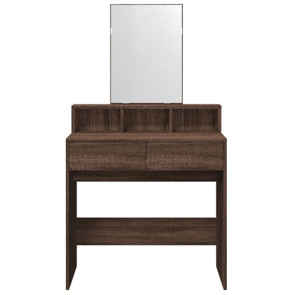 Dressing Table with Mirror Brown Oak 80x41x144.5 cm