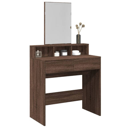 Dressing Table with Mirror Brown Oak 80x41x144.5 cm