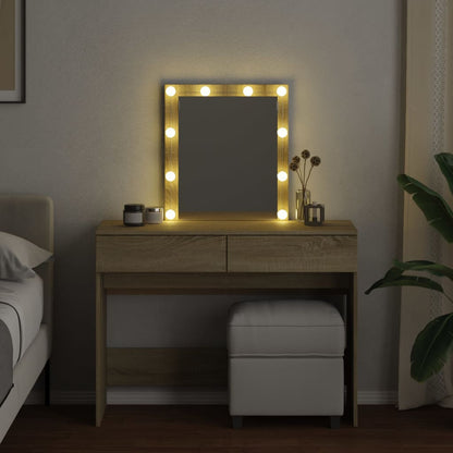 Dressing Table with LED Sonoma Oak 100x40x130 cm