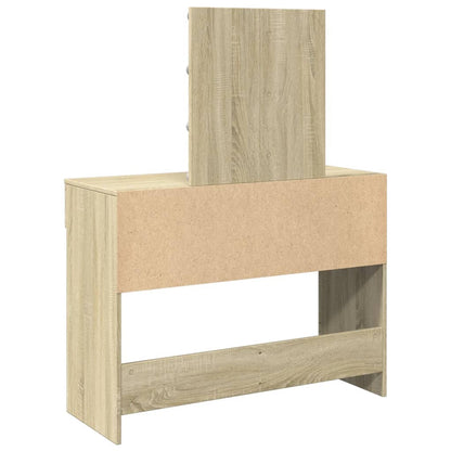 Dressing Table with LED Sonoma Oak 100x40x130 cm