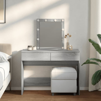 Dressing Table with LED Grey Sonoma 100x40x130 cm