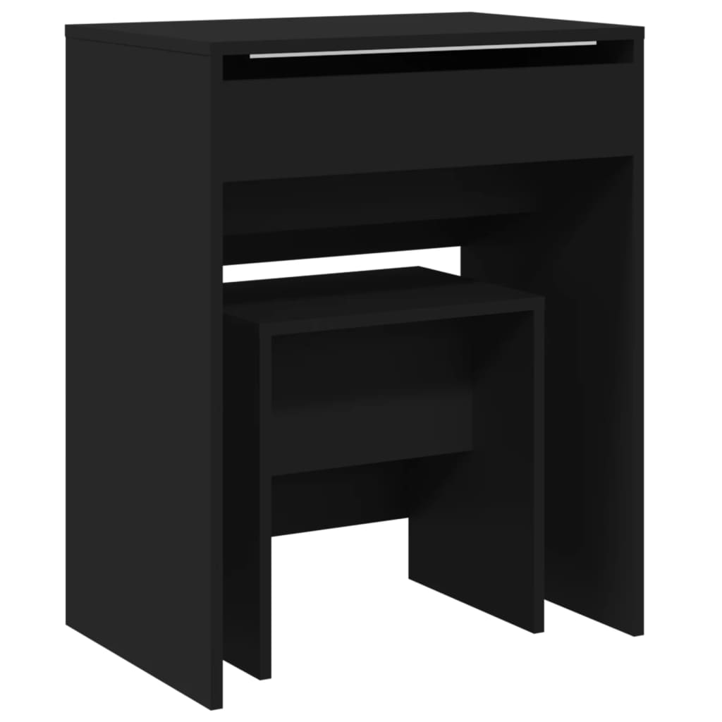 Dressing Table and Stool Black 60x40x113.5 cm