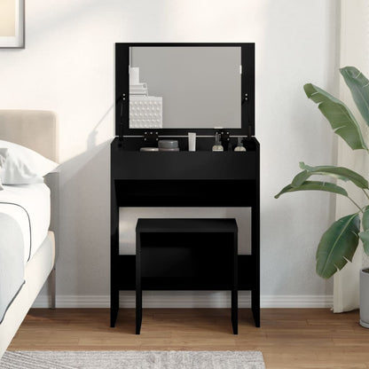 Dressing Table and Stool Black 60x40x113.5 cm