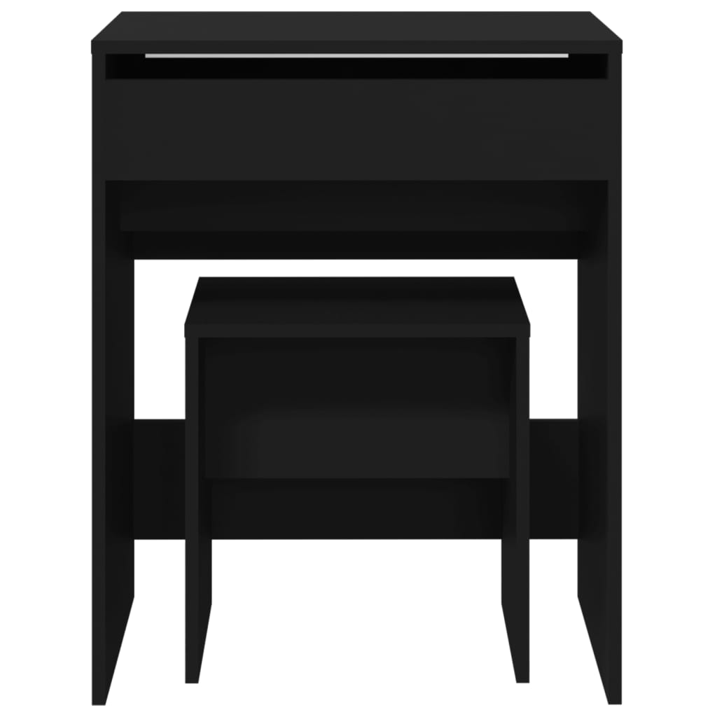 Dressing Table and Stool Black 60x40x113.5 cm