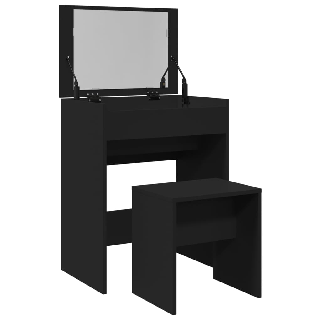 Dressing Table and Stool Black 60x40x113.5 cm