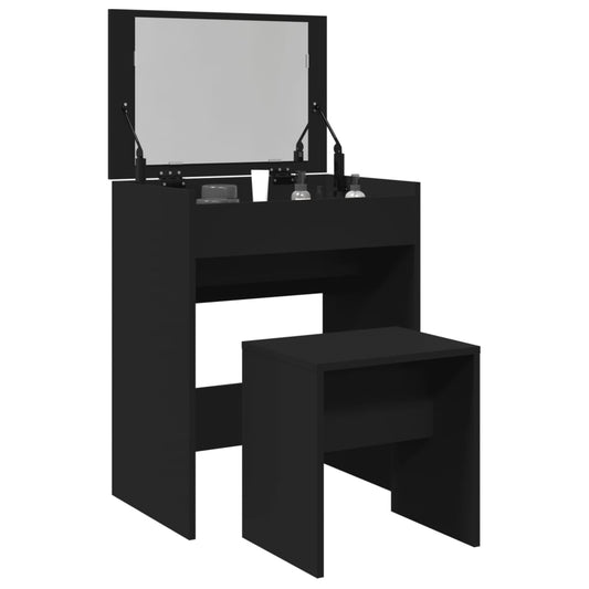 Dressing Table and Stool Black 60x40x113.5 cm