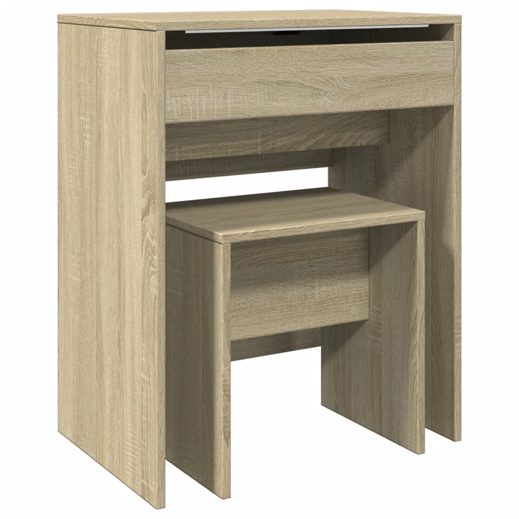 Dressing Table and Stool Sonoma Oak 60x40x113.5 cm