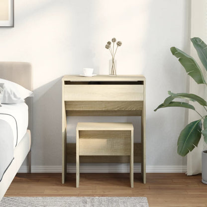 Dressing Table and Stool Sonoma Oak 60x40x113.5 cm