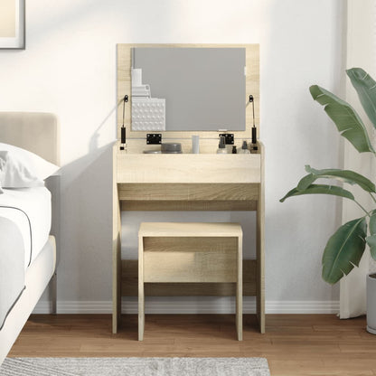 Dressing Table and Stool Sonoma Oak 60x40x113.5 cm