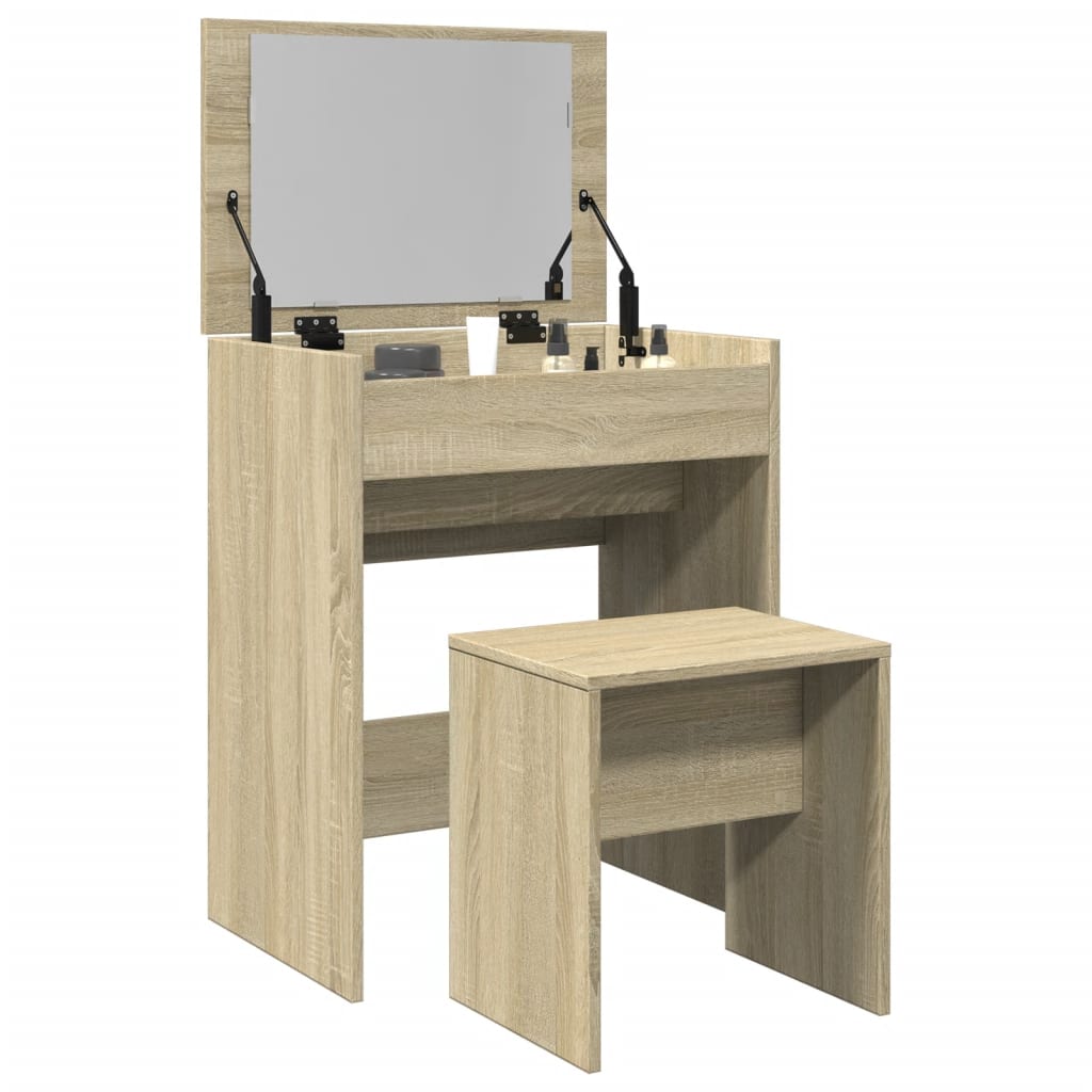 Dressing Table and Stool Sonoma Oak 60x40x113.5 cm