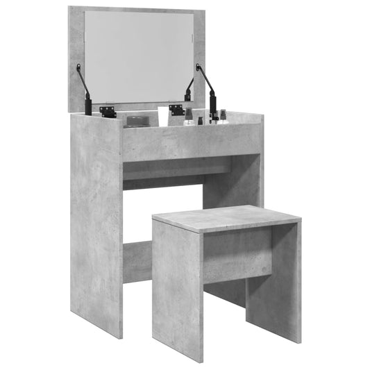 Dressing Table and Stool Concrete Grey 60x40x113.5 cm