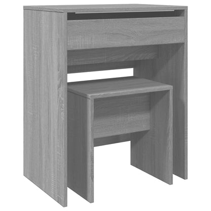 Dressing Table and Stool Grey Sonoma 60x40x113.5 cm