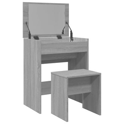 Dressing Table and Stool Grey Sonoma 60x40x113.5 cm