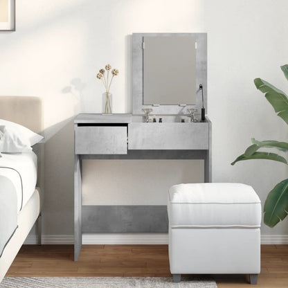 Dressing Table with Mirror Concrete Grey 73x46.5x120 cm