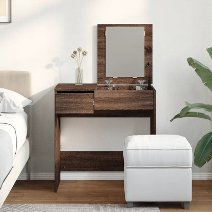 Dressing Table with Mirror Brown Oak 73x46.5x120 cm