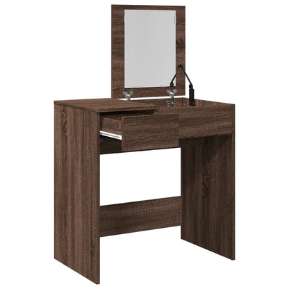 Dressing Table with Mirror Brown Oak 73x46.5x120 cm