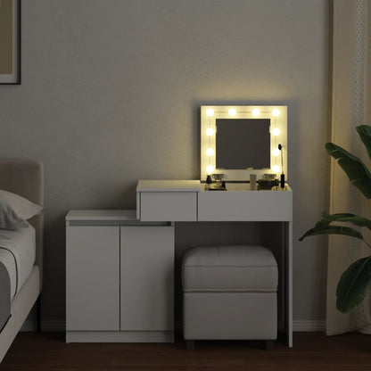 Dressing Table with LED White 115x37x110.5 cm