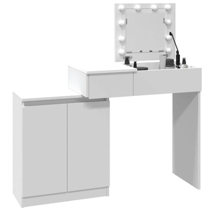 Dressing Table with LED White 115x37x110.5 cm