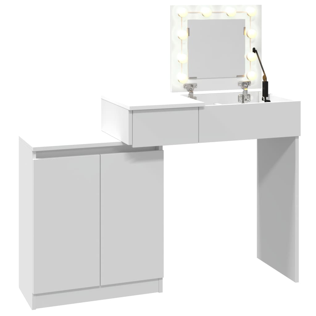 Dressing Table with LED White 115x37x110.5 cm