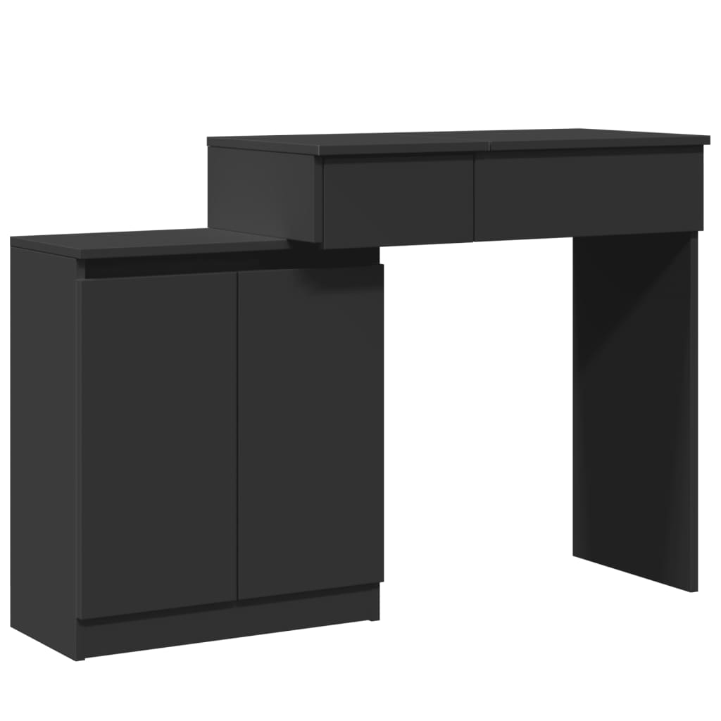 Dressing Table with LED Black 115x37x110.5 cm