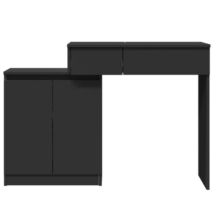 Dressing Table with LED Black 115x37x110.5 cm