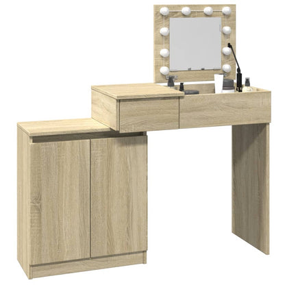 Dressing Table with LED Sonoma Oak 115x37x110.5 cm