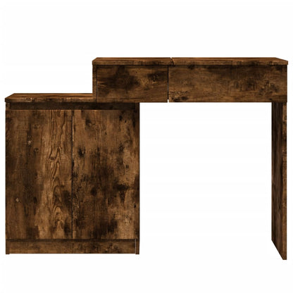 Dressing Table with LED Smoked Oak 115x37x110.5 cm