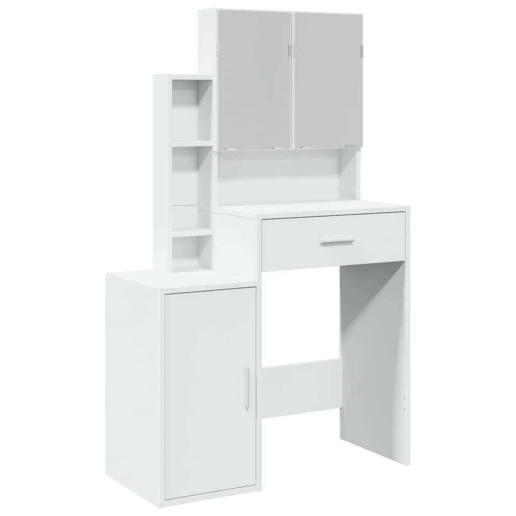 Dressing Table with Cabinet White 80x35x132 cm