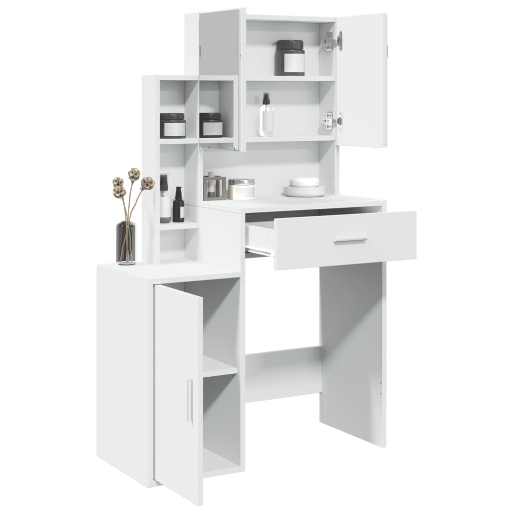 Dressing Table with Cabinet White 80x35x132 cm