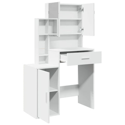 Dressing Table with Cabinet White 80x35x132 cm