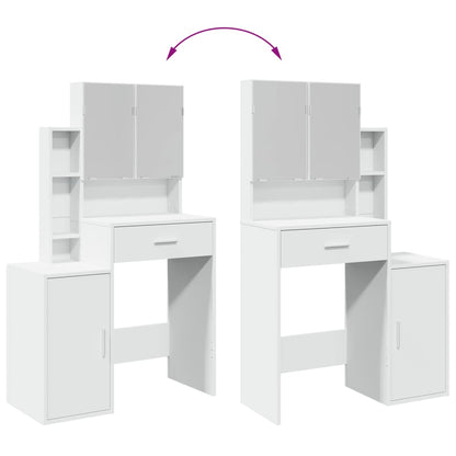 Dressing Table with Cabinet White 80x35x132 cm