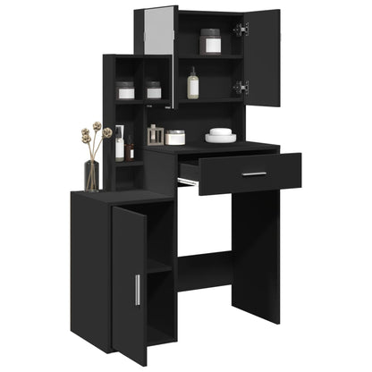 Dressing Table with Cabinet Black 80x35x132 cm