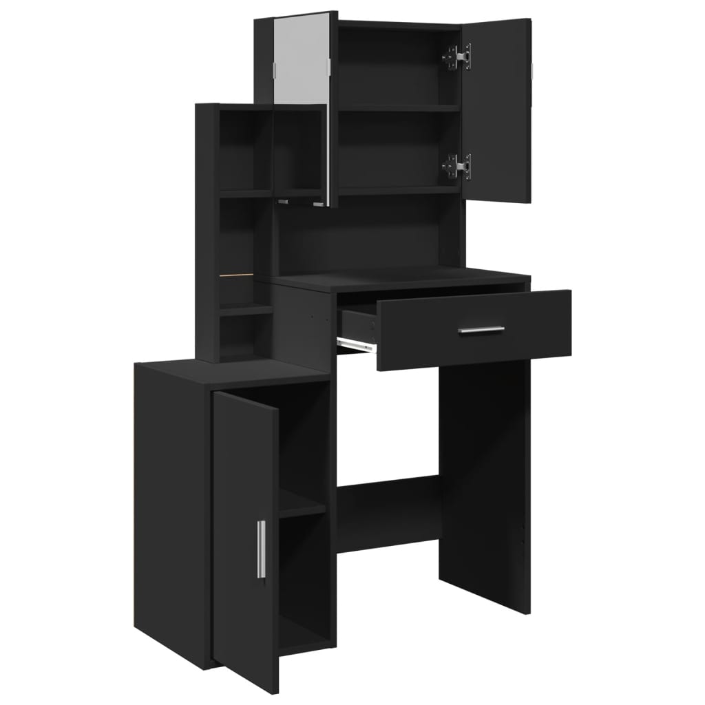 Dressing Table with Cabinet Black 80x35x132 cm