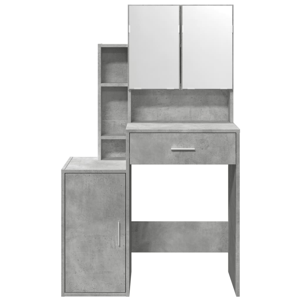 Dressing Table with Cabinet Concrete Grey 80x35x132 cm