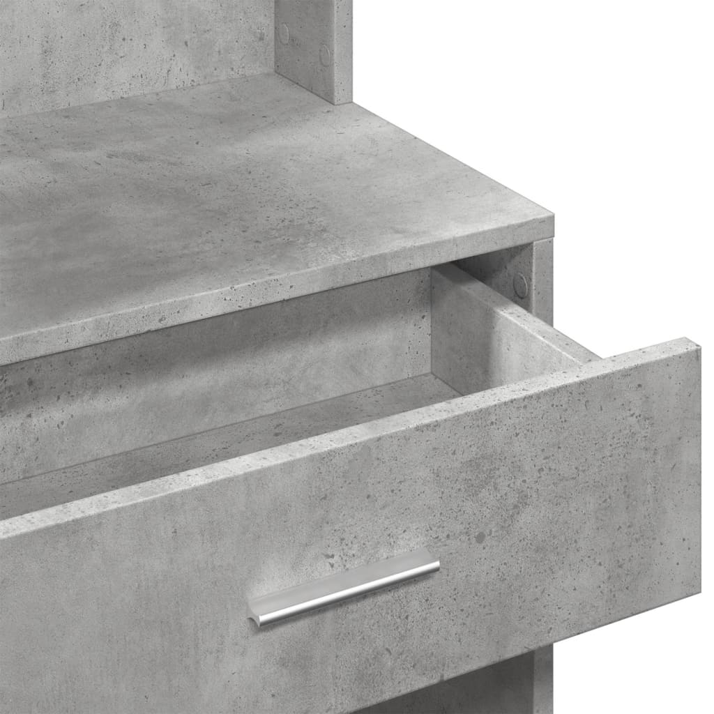 Dressing Table with Cabinet Concrete Grey 80x35x132 cm