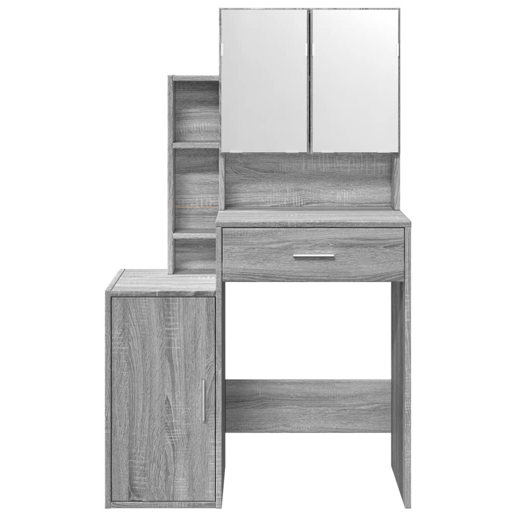 Dressing Table with Cabinet Grey Sonoma 80x35x132 cm