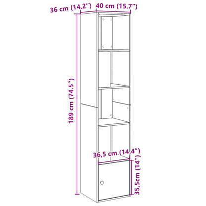 Bookcase Sonoma Oak 40x36x189 cm Engineered Wood