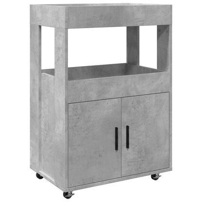 Bar Cart Concrete Grey 60x39.5x89 cm Engineered Wood