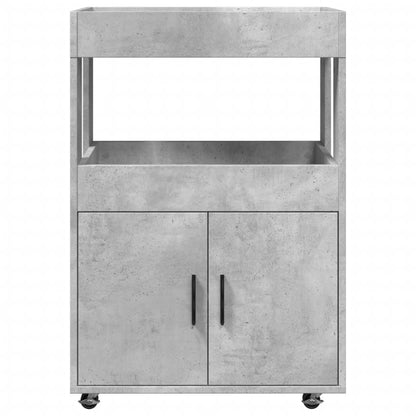 Bar Cart Concrete Grey 60x39.5x89 cm Engineered Wood