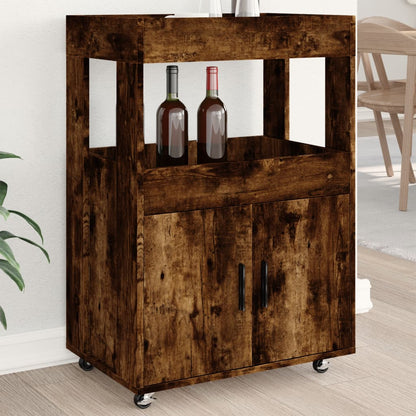 Bar Cart Smoked Oak 60x39.5x89 cm Engineered Wood