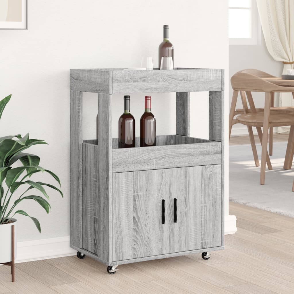 Bar Cart Grey Sonoma 60x39.5x89 cm Engineered Wood