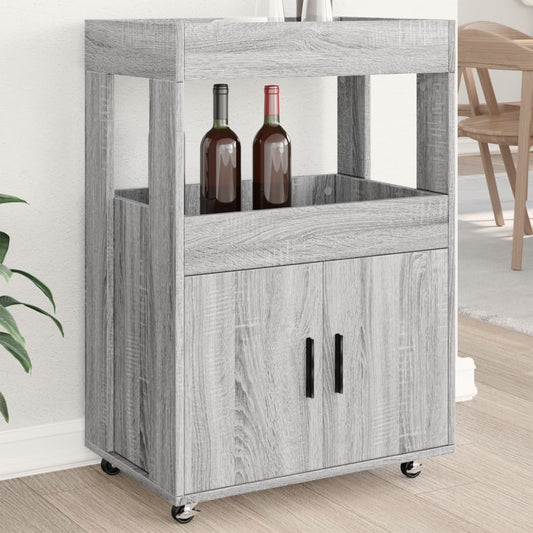 Bar Cart Grey Sonoma 60x39.5x89 cm Engineered Wood