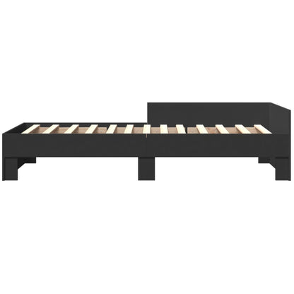 Bed Frame without Mattress Black 100x200 cm Engineered Wood