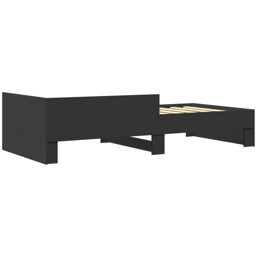 Bed Frame without Mattress Black 100x200 cm Engineered Wood