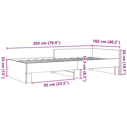 Bed Frame without Mattress Black 100x200 cm Engineered Wood