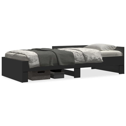 Bed Frame without Mattress Black 100x200 cm Engineered Wood