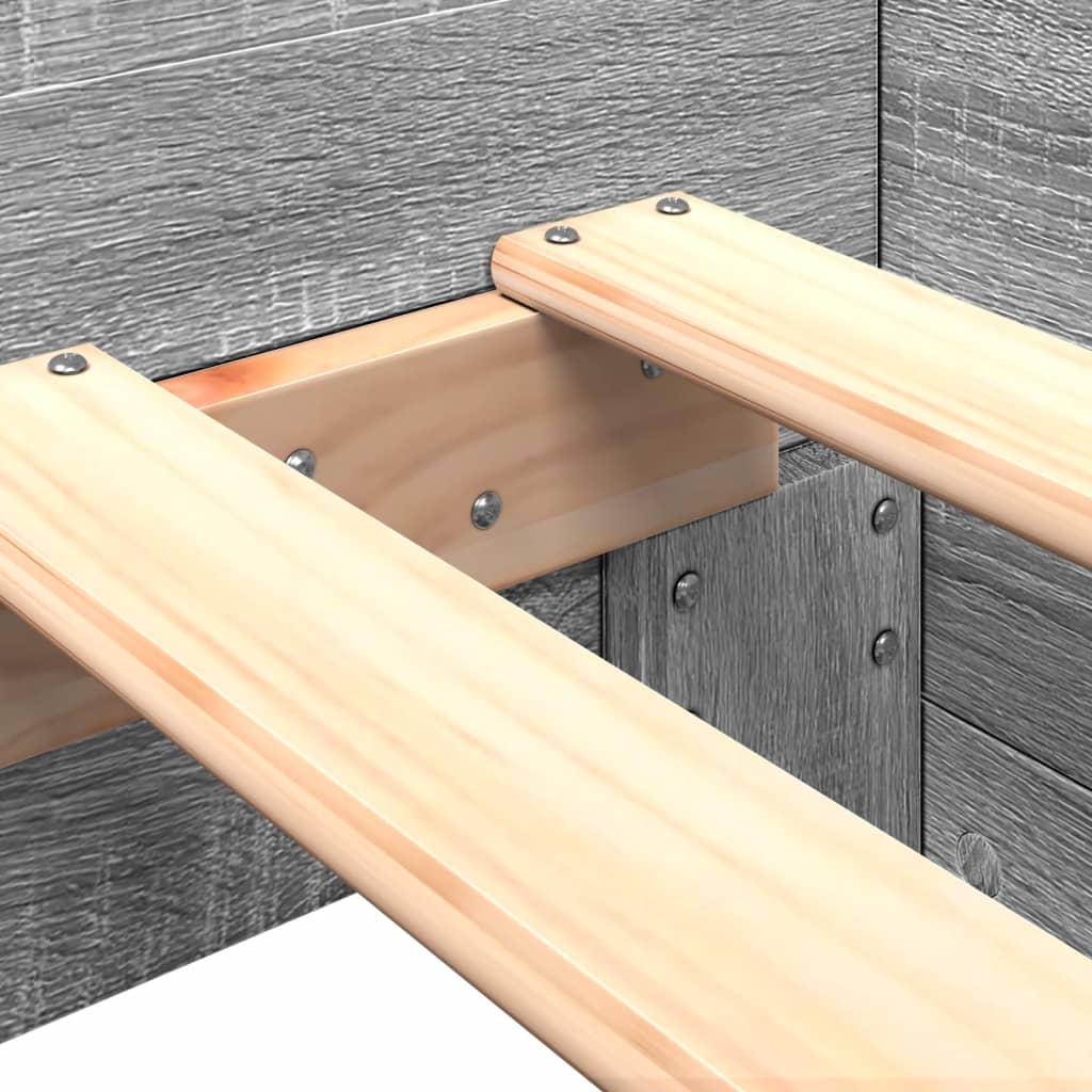 Bed Frame without Mattress Grey Sonoma 75x190 cm Small Single Engineered Wood