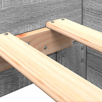 Bed Frame without Mattress Grey Sonoma 75x190 cm Small Single Engineered Wood